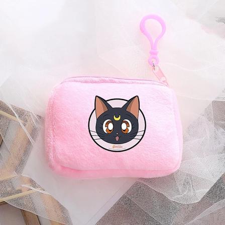 Sailor Moon Barn-Plush Myntplånbok Barn Ryggsäck Anime Söt Hänge Flickor Kawaii Plånbok Kortinnehavare Tillbehör Presenter purse10-MSN 282 1pc