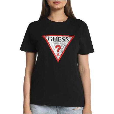 Guess, T-Shirts Zwart, Dames, Maat:XS,Katoen