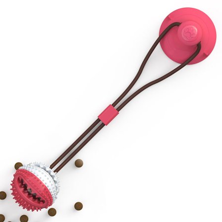 Rød Hvid Hunde Legetøj med Sugeskål, Hunde Tyggelegetøj, Multifunktion