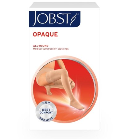 Jobst Opaque klasse 1 lårstrømpe sort str M, 1 par