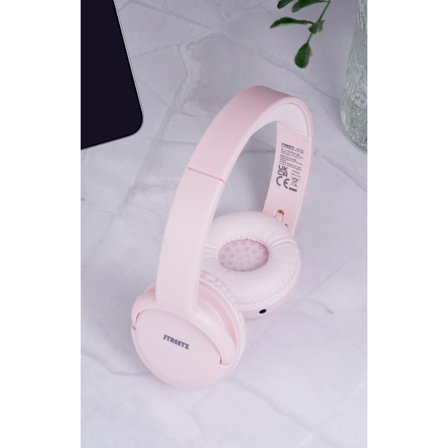 BT210 Bluetooth headphones, mic, foldable, pink
