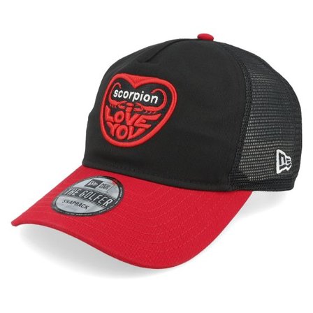 New Era - Svart trucker Keps - Vintage Golfer Pc Black/Red A-Frame Trucker @ Hatstore