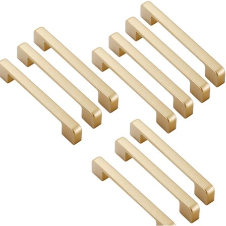 Gylne kjøkkenskaphåndtak, sett med 10 møbelhåndtak, skuffer