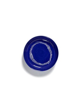 Plate High Dark Blue-Stripes White Feast By Ottolenghi Set/2 Home Tableware Plates Deep Plates Blue Serax