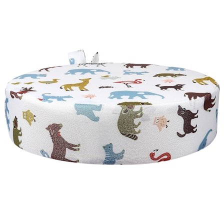 1. pyöreä korkea tuolin korotuspehmuste eläinkuvioinen istuinkoroke lapsille (FMY) beige beige beige