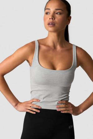 Smooth Seamless 2-in-1 Tank Light Grey Melange