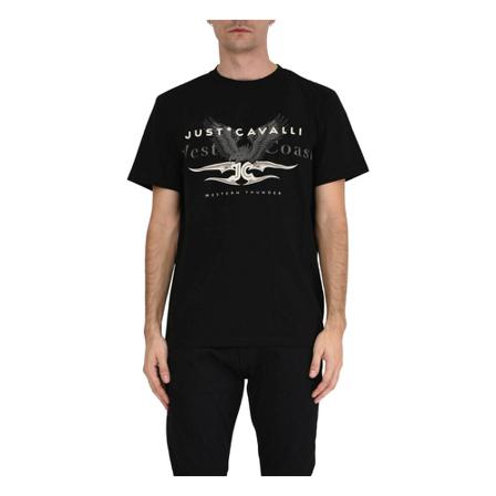 Just Cavalli, T-Shirts Zwart, Heren, Maat:M