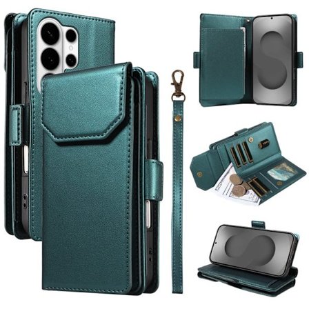 Mobilskal till Samsung Galaxy S26 Ultra KonstLäder Med Kortfack - Grön