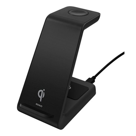 Deltaco 3-in-1 Wireless Charging Stand 15W - Black