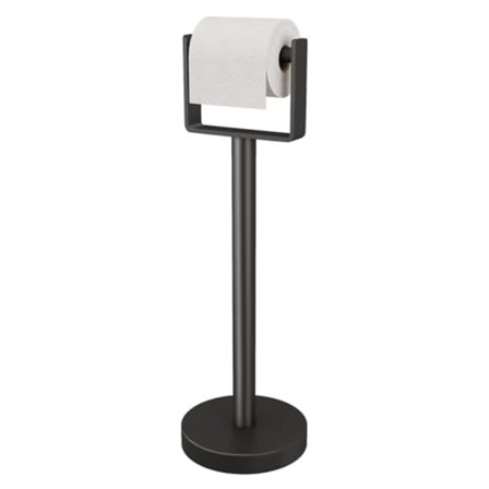 Stable Stainless Steel Toilet Paper Holder - Extra Heavy Base Prevents Tipping | Freestanding Floor Model for the Bathroom