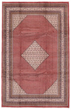 Persischer Sarough Mir Teppich 210X324 Dunkelrot/Braun (Wolle, Persien/Iran)