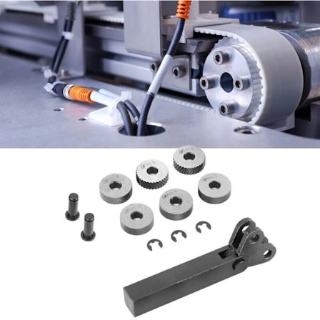 Stålräfflingsverktyg, set med linjära räfflingshjul med två diagonala hjul, svarvskärmaskinverktyg - Bearbetningsverktyg