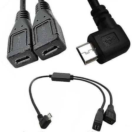 Jakaja Micro Usb -kaapeli, 5-nastainen uros - 2 naaras Y-jakajakaapeli laturi
