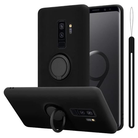 Skyddande fodral för Samsung Galaxy S9 PLUS i LIQUID BLACK Silikon TPU telefonfodral.