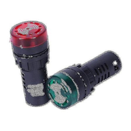 2 kpl Punainen Vihreä Led Summeri Äänimerkkivalo 22mm Ac 220v Ad16-22sm
