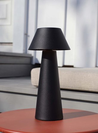 Max oppladbar bordlampe - sort