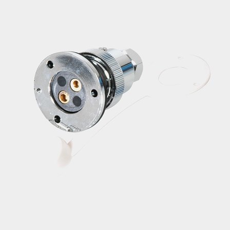 Conector de cubierta 1852-Marine, 2 polos, 3 A, 12 V, latón cromado, con tapa de plástico