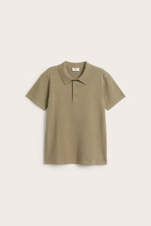 Kappahl | Koszulka polo z dzianiny o drobnym splocie | Ciemnobeżowy