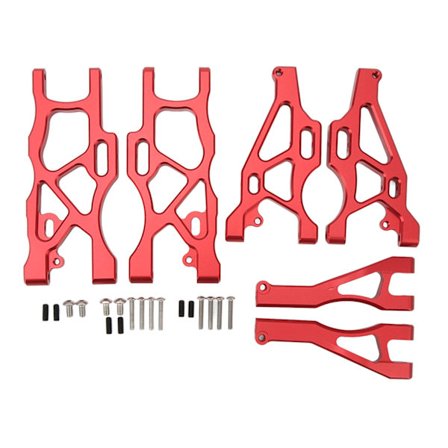 RC Front Rear Suspension Arm Set Aluminium Nedre Øvre Svingarm Set RC Oppgraderinger Del for ARRMA MOJAVE 6S 1/7 RC Biler Rød