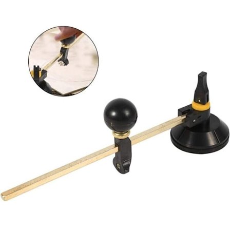 Sirkelglasskjærer med sugekopp, skjæreverktøy, diamantskjæresirkel diameter 400 mm for hobbyister og profesjonelle glasskjærere