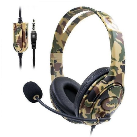 PS4 Camouflage Dobbeltsidet Stort Headset Hovedtelefoner Trådløst Spil Hovedtelefoner Gul-Grøn