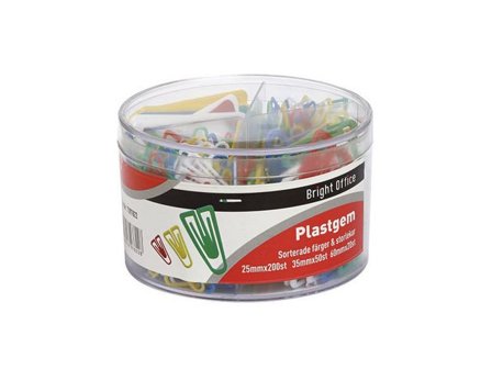 Specialplast Plastgem 3 olika längder, blandade färger 420/fp - Lyreco - Kontorsmaterial > Till skrivbordet > Gem