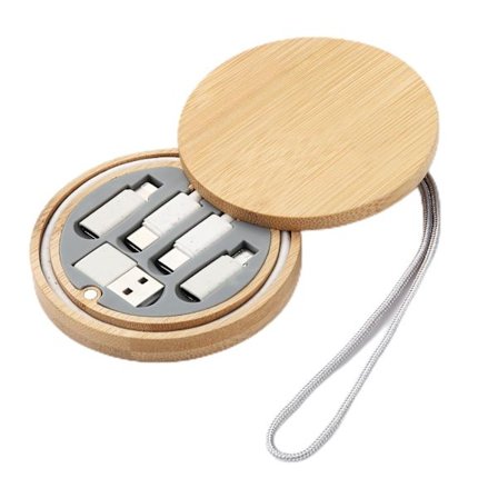 Rund 65W USB C Adapter Kit med Rejseetui og Hurtigopladningskabel, Micro USB C til Type C/iOS Adapter Konverter til Micro Enheder