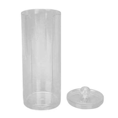 Bomullspute Dispenser Beholder Gjennomsiktig Bomullspute Organizer Sminke Bomull Rund Holder