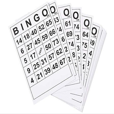 Bingo-pelipaperikortteja 1 kpl/arkki, 60 arkkiä, ei toistoja, ainutlaatuinen muotoilu