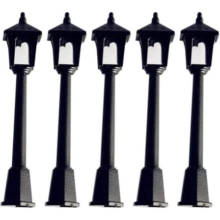 5 stk Mini gatelys Dollhouse modell gatelys toglampe stolpelys stilampe lanterne stolpe fehage