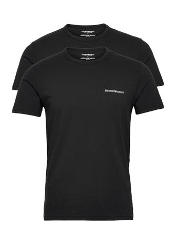 Men's Knit 2-Pack T-Shirt Underwear Night & Loungewear Pyjama Tops Svart Emporio Armani