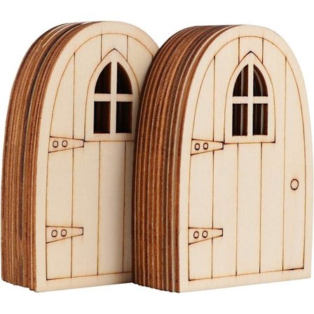 20 stk Ubehandlede Mini Alvedør Ornamenter i Tre