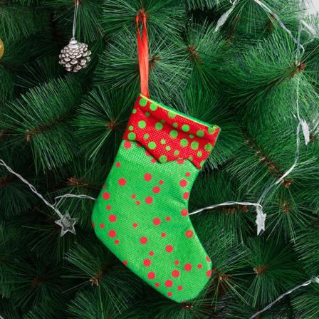 12 Stycken Gröna Julstrumpor Presentpåsar Röda Och Gröna Prickar