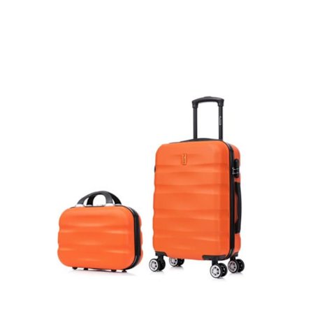Kabine Kuffert - CELIMS FRANKRIG - AeroWave - 55x35x25cm - Ultra-let - 4 Hjul 360° - Orange