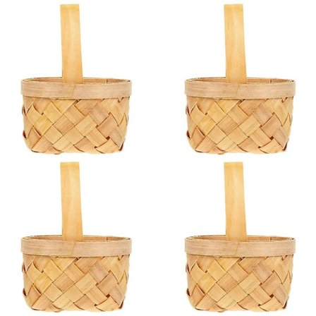 4 kpl Mini Kudottu Kori Kahvalla Hääkukkien Tyttöjen Kori Kukkia Makeisia Suklaata Lahja Laatikko Hääjuhlat Lahja