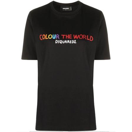 Dsquared2, T-Shirts Zwart, Dames, Maat:M