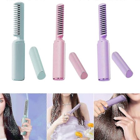 Kannettava johdoton hiusten suoristusharja 3 lämpötilatason automaattisella virrankatkaisulla