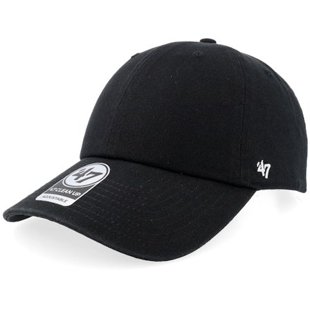 47 Brand - Svart unconstructed Caps - Blank 47 Clean Up Black Dad Cap @ Hatstore