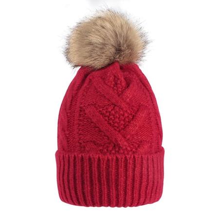 Hatt for kvinner og menn Vinterlue Dame Mansjett Beanies Cap Varm Luer Rød red