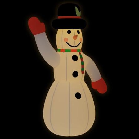 Vidaxl Uppblåsbar Snögubbe Med Leds 805 Cm Vit