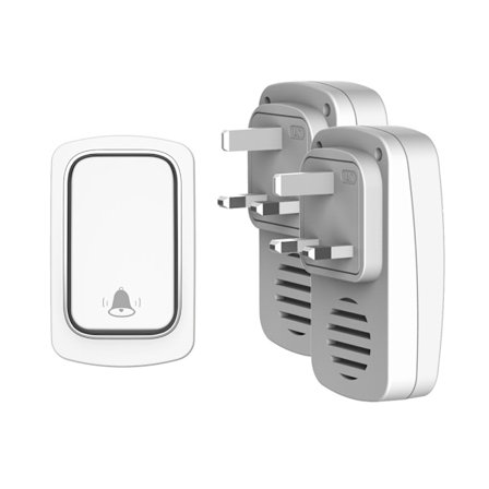 Trådlös Dörrklocka Vattentät 300M Räckvidd Sladdlös Hem Plug In Dörrklockor Kit UK