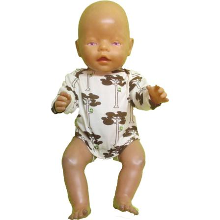 Body I Beige/brun Mönstrad Trikå Till Baby Born Beige/brun