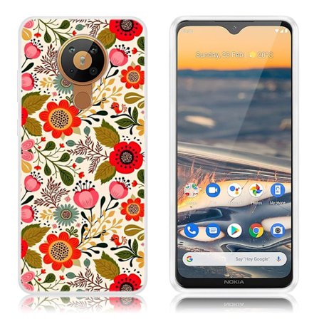 Deco Nokia 5.3 kuoret - Punaiset Kukat