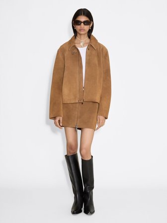 Holzweiler Cia Suede Leather Jacket - Camel - Women's - L