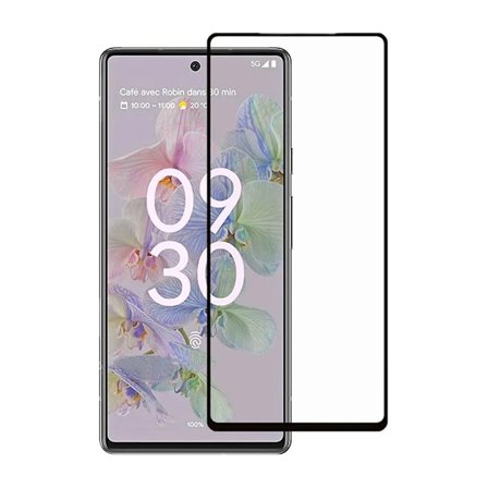 Skärmskydd Google Pixel 6A - 3D Härdat Glas - Svart (miljö)