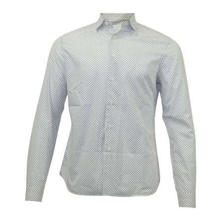 Prada Vintage Pre-owned Printed Slim Fit Button Front Shirt in Cotton vit, Herr, Herr, Storlek: M