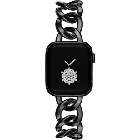 38/40/41/mm 42/44/45mm Dame Guld Klassisk Kæde Smartwatch Remme Kompatibel med Apple Watch Serie Band 9/8/7/SE/6/5 Stilfuld Udskiftningsrem BLACK 38/