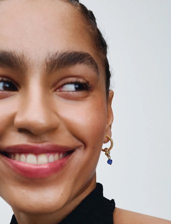 Pandora 14K Gold-Plated Dangle With Princess Blue Crystal - Gold - ONE SIZE