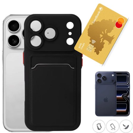 Iphone 17 Pro Max skal mobilcover kortholder slot sort