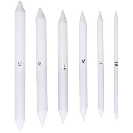 6 stk tegnestubber, blendestubber og tortilloner sett, kunstblendingssett, blendestubber blendestaver for kunsttegning kunstner DIY